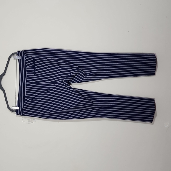 Hugo Boss Tebella Navy Striped Blue Crop Pants Size 10 - Picture 4 of 10